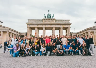 Geweldig niet, een groepsfoto van uw congres groep voor de Brandenburger Tor