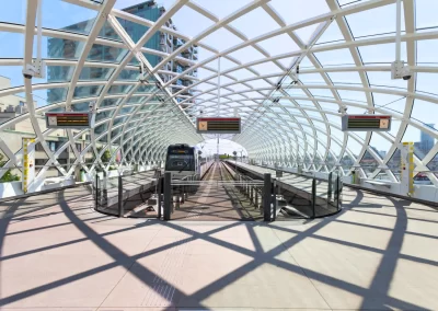 Het tramstation in Den Haag staat bekend om haar architectuur ontwerp