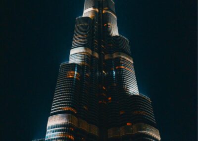De Burj Khalifa in Dubai: met een hoogte van 829 meter het hoogste gebouw ter wereld
